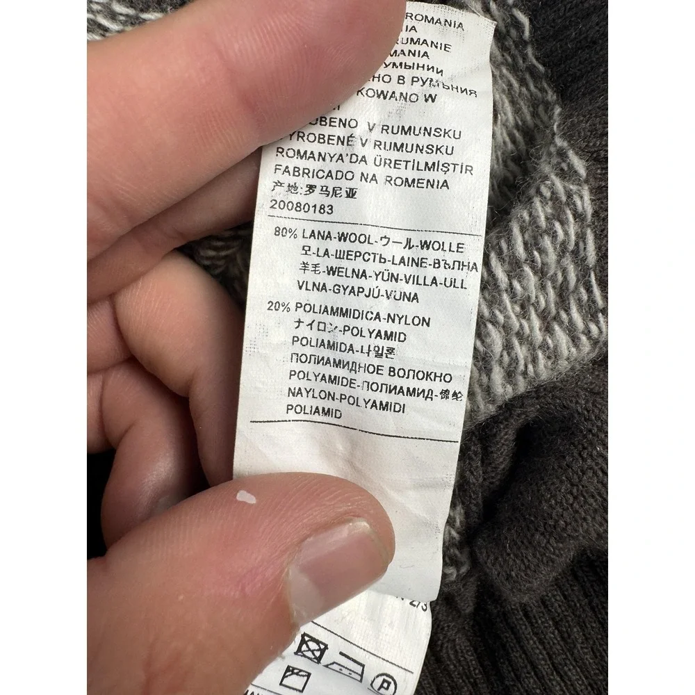 United Colors of Benetton Sweater Mens Large Brown Gray Full Zip Wool‎ Blend